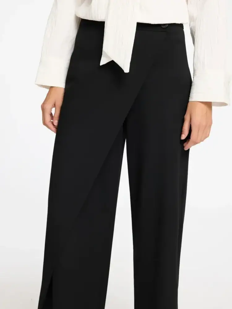 Selected Femme Hedi MW Wide Pant Black Melange