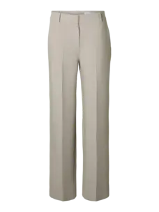 Selected Femme Rita MW Wide Pant Mel Noos Island Fossil/Melange