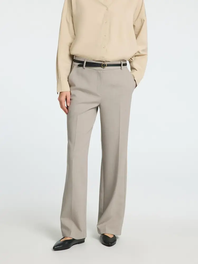 Selected Femme Rita MW Wide Pant Mel Noos Island Fossil/Melange