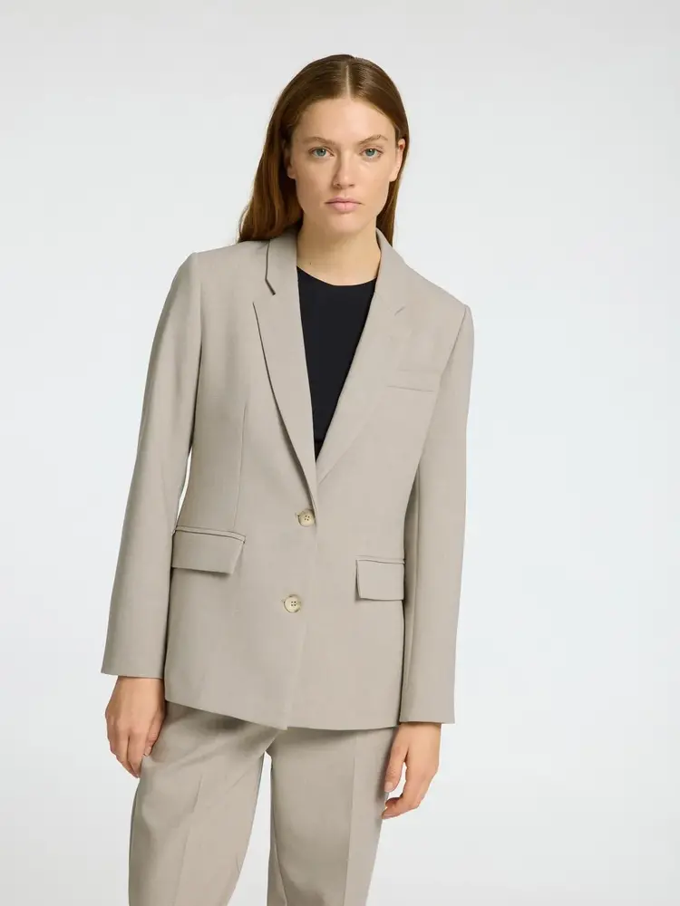 Selected Femme Rita LS Relaxed Blazer Mel Noos Island Fossil Melange