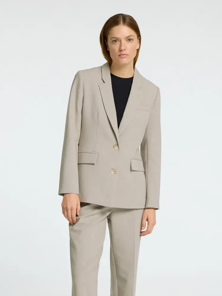 Selected Femme Rita LS Relaxed Blazer Mel Noos Island Fossil Melange