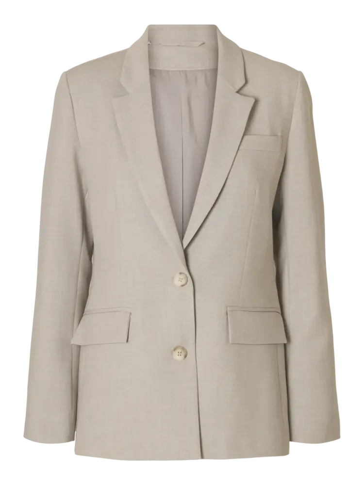 Selected Femme Rita LS Relaxed Blazer Mel Noos Island Fossil Melange