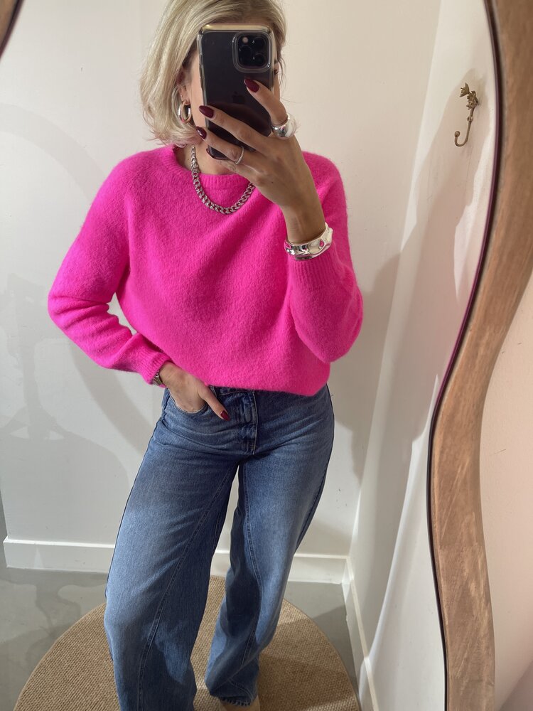 Just be Jolie Lucy Alpaca Sweater Neon Pink