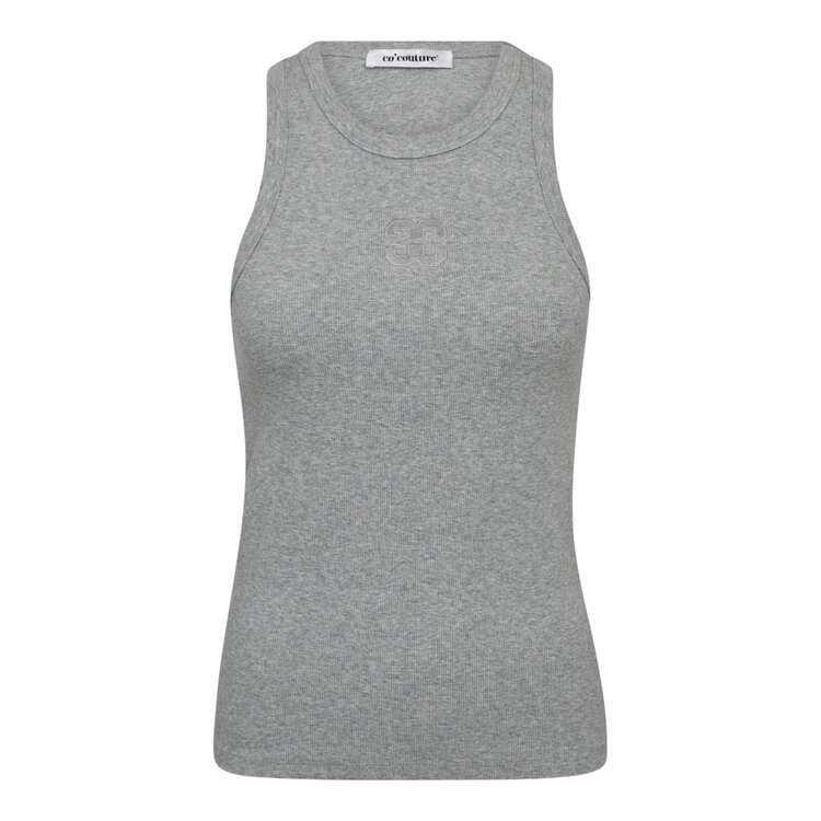 Co'Couture SaharaCC Embroidery Tank Top Light Grey