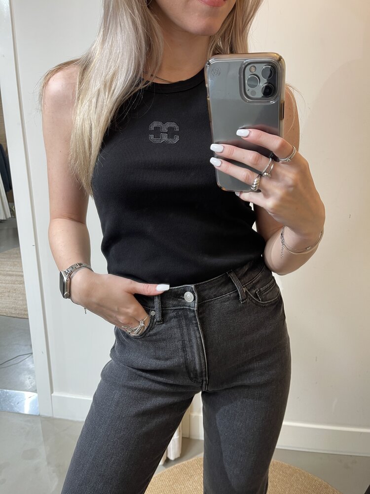 Co'Couture SaharaCC Embroidery Tank Top Black