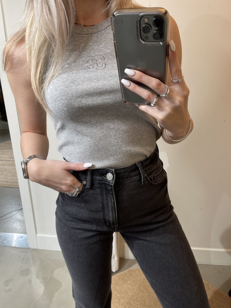 Co'Couture SaharaCC Embroidery Tank Top Light Grey