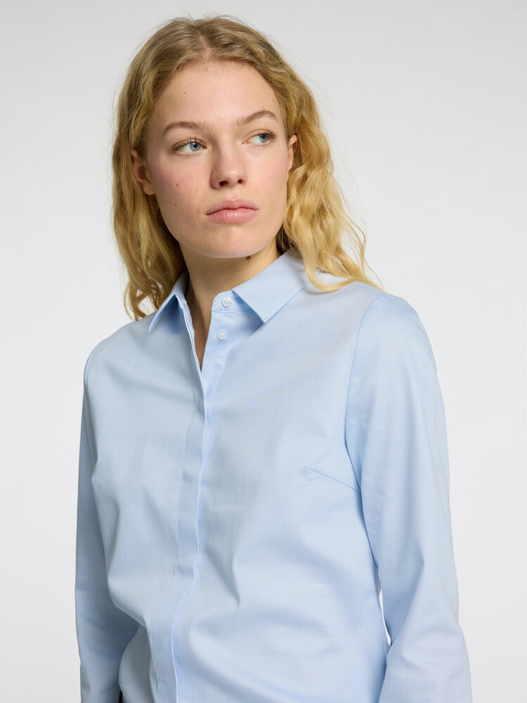 Selected Femme Romie LS Fitted Shirt NOOS Light Blue