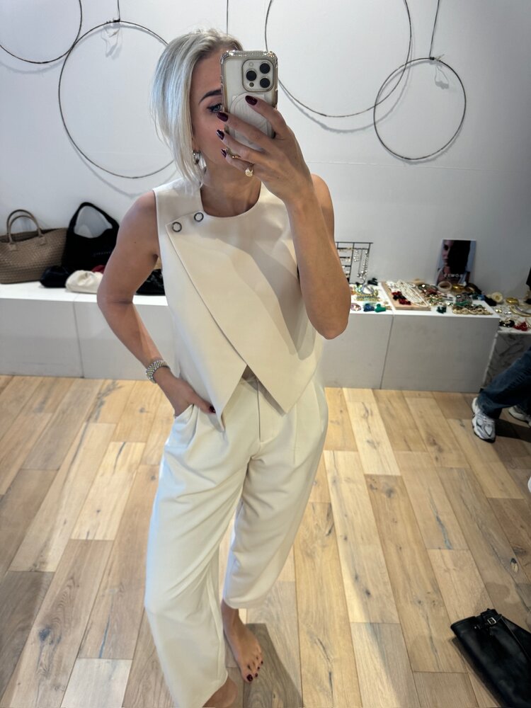 Co'Couture VolaCC Barrel Pleat Pant Bone