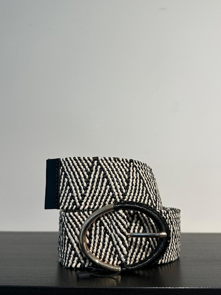 Elvy Vegan Belt Women Black White 50018