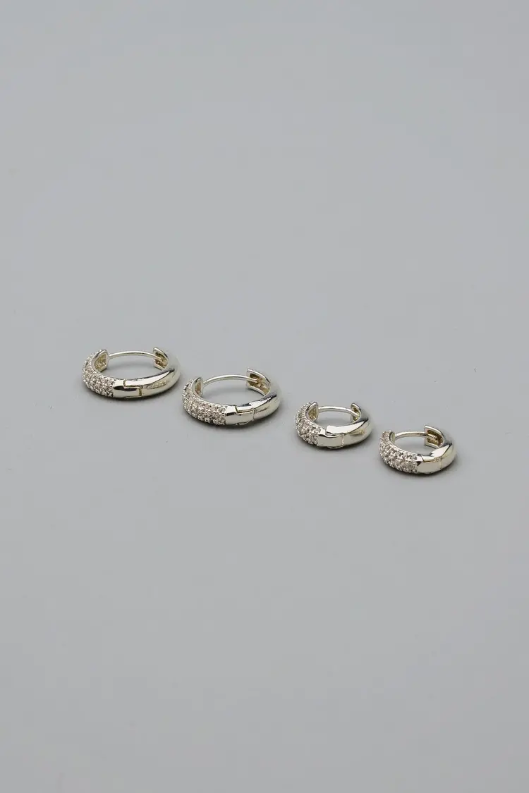 Bow19 Double Set Hoops Silver 704