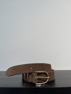 Elvy Suede Belt Women Darkbrown Gold