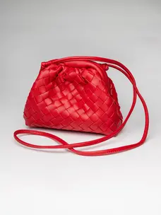 Bow19 Dumpling Bag Braided Strong Red