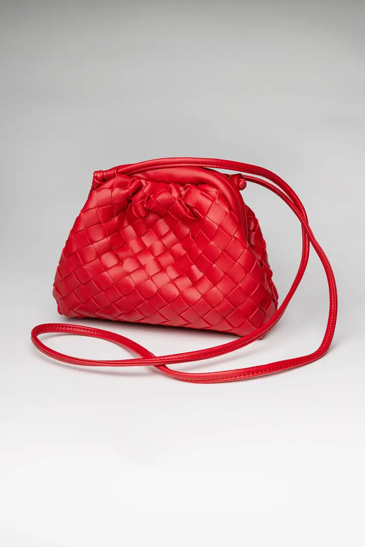 Bow19 Dumpling Bag Braided Strong Red