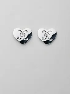 Bow19 Heart Logo Stud Silver