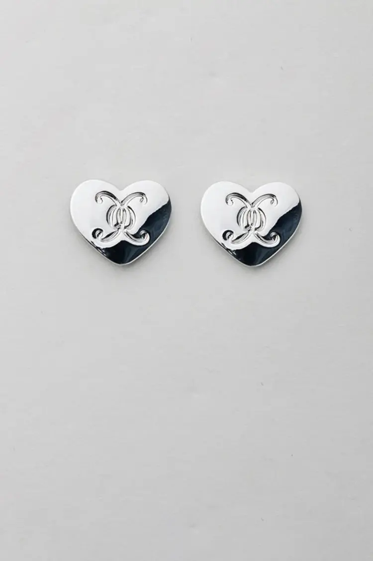 Bow19 Heart Logo Stud Silver