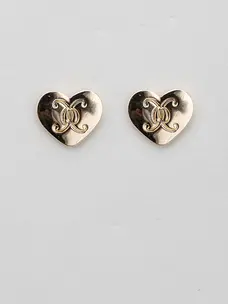 Bow19 Heart Logo Stud Gold