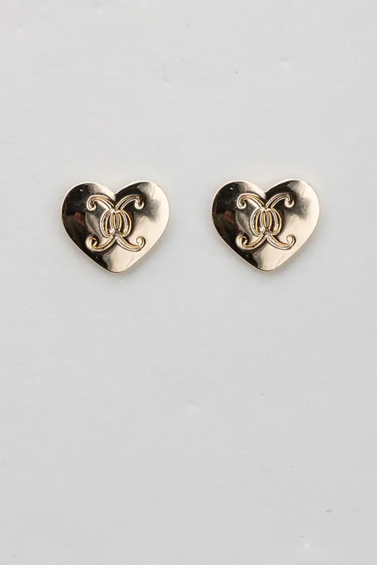 Bow19 Heart Logo Stud Gold