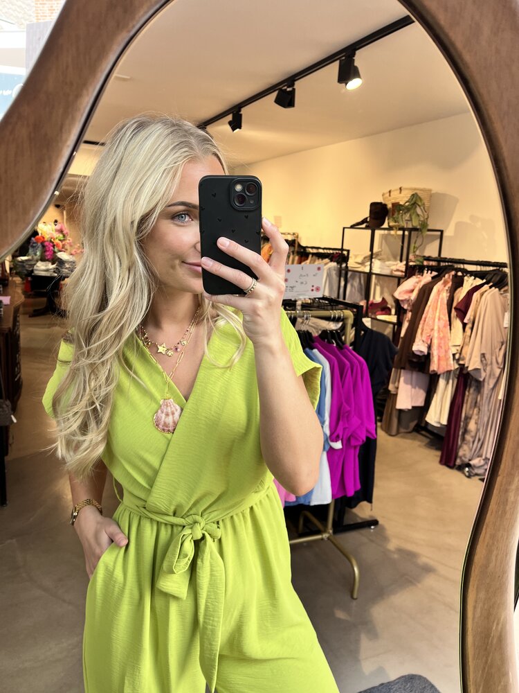 Just be Jolie Lola Jumpsuit Lime