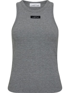 Haute L'Amitié Rib Badge Tank Grey Melange