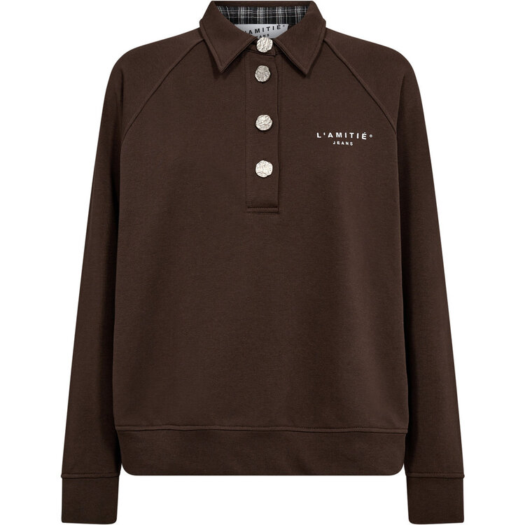 Haute L'Amitié Polo Logo Sweat Mocca