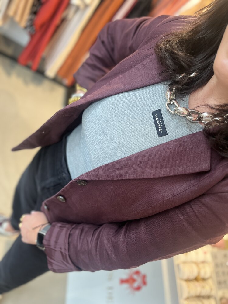 Haute L'Amitié Rib Badge Tank Grey Melange