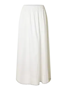 Selected Femme Fia HW Stitched Ankle Slit Skirt Bright White/Black