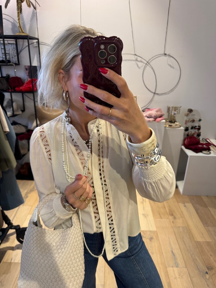 Co'Couture AilaCC Lace Shirt Off White