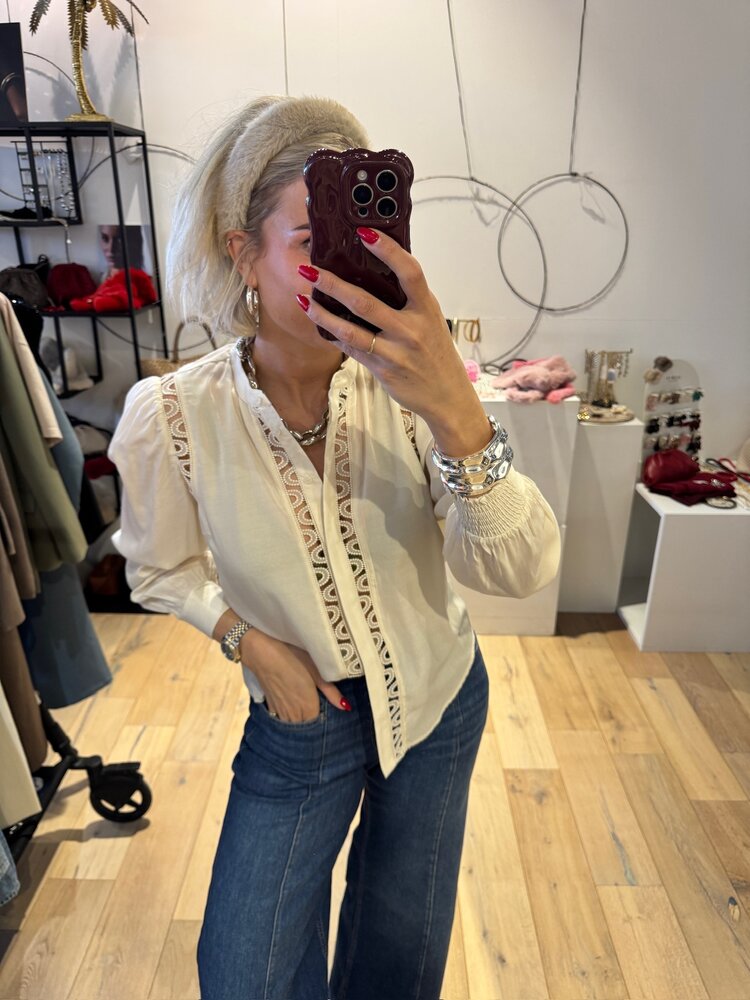 Co'Couture AilaCC Lace Shirt Off White