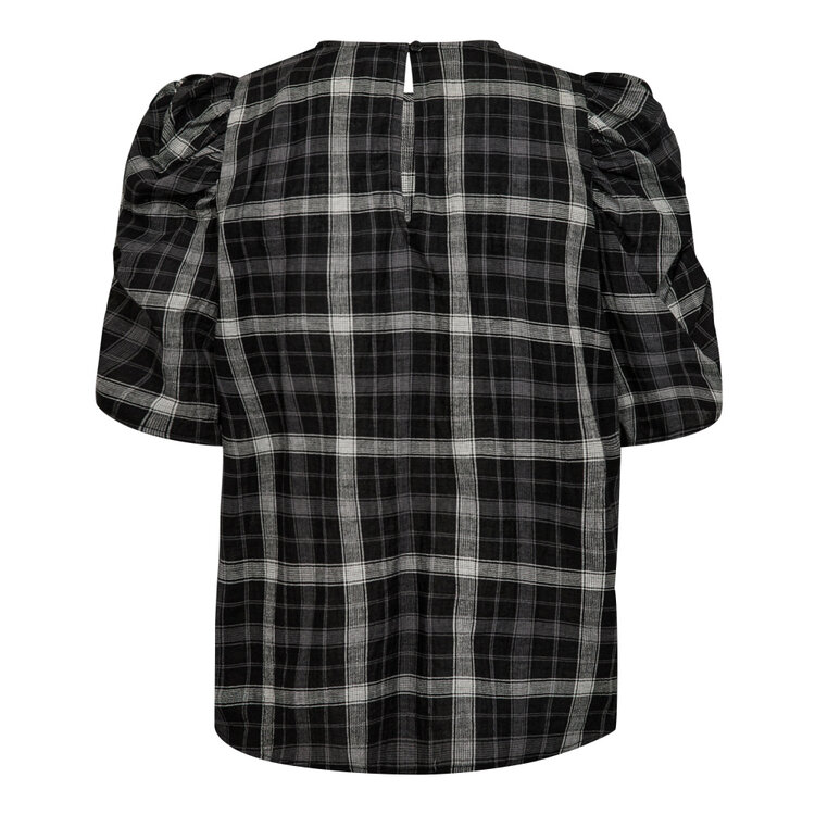 Co'Couture SallyCC Check SS Blouse Black