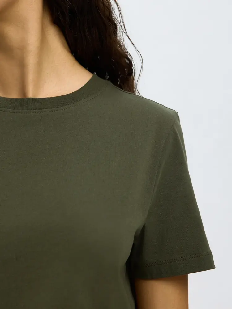 Selected Femme My Essential SS O-Neck Tee Noos Deep Depths