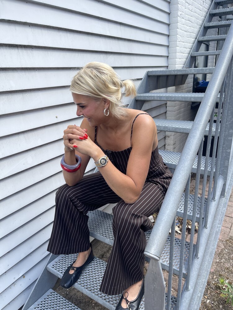 Haute L'Amitié Sue Wide Pin Top Mocca