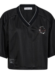 Haute L'Amitié Crop Team Stripe Tee Black