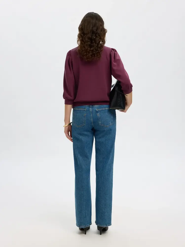 Selected Femme Tenny 3/4 Sweat Top NOOS Fig