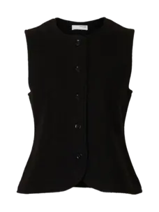 Selected Femme Darla Knit Button Vest Black
