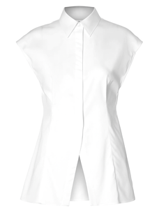 Selected Femme Fina Slim SS Shirt B Bright White