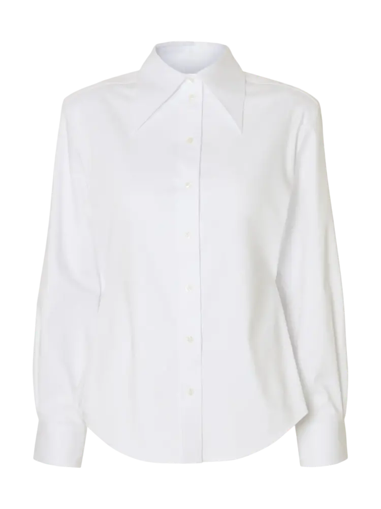 Selected Femme Nicolina Slim LS Shirt B Bright White