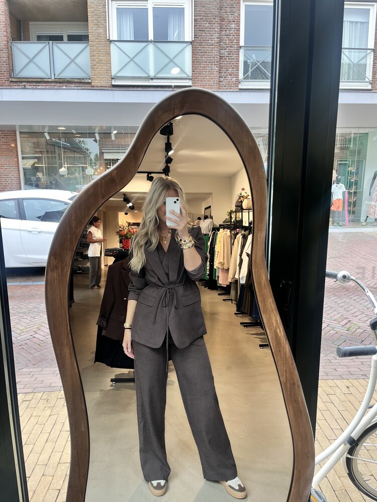 Neo Noir Emmett Melange Pants Brown Melange