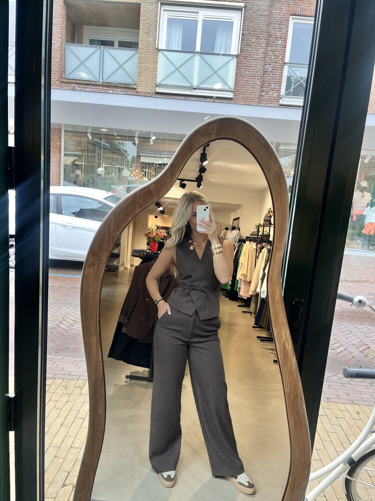 Neo Noir Emmett Melange Pants Brown Melange