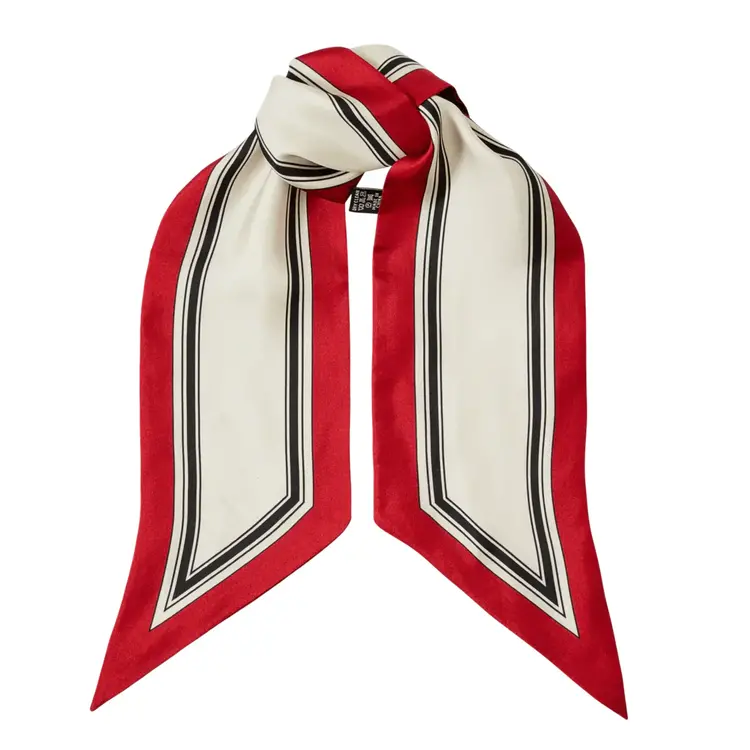 Selected Femme Siv Narrow Scarf Equestrian Red/Print