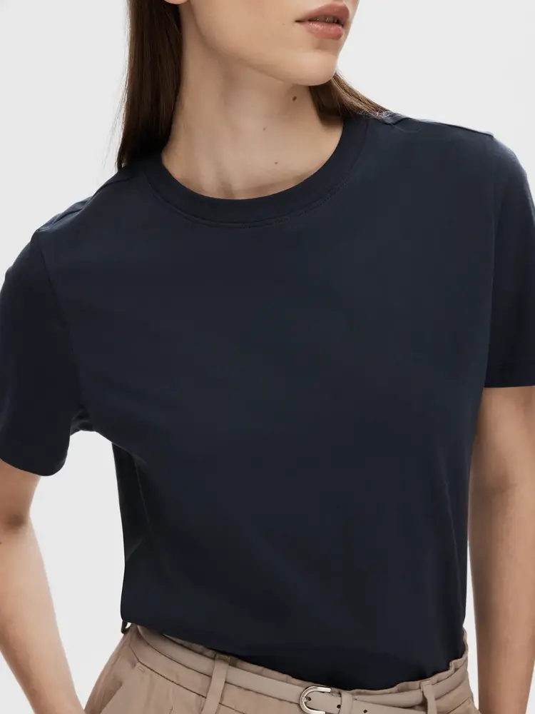 Selected Femme My Essential SS O-Neck Tee Sapphire