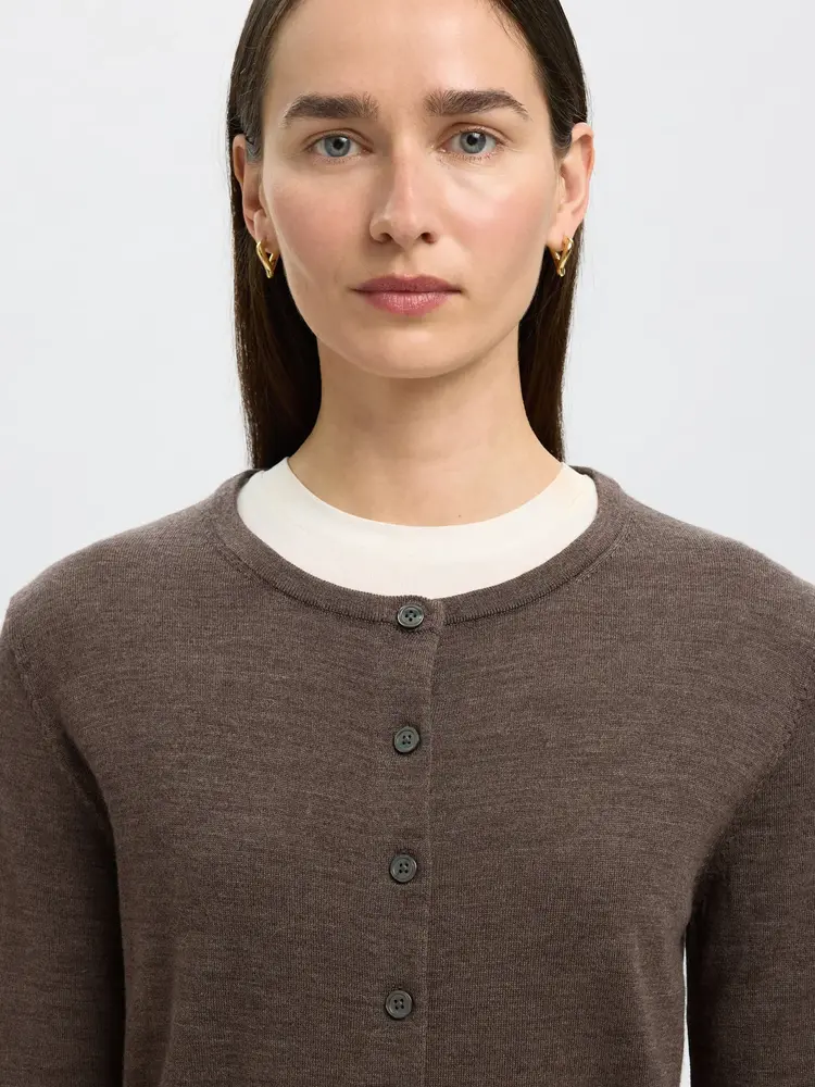 Selected Femme Thea LS Knit Merino Cardigan NOOS Delicioso