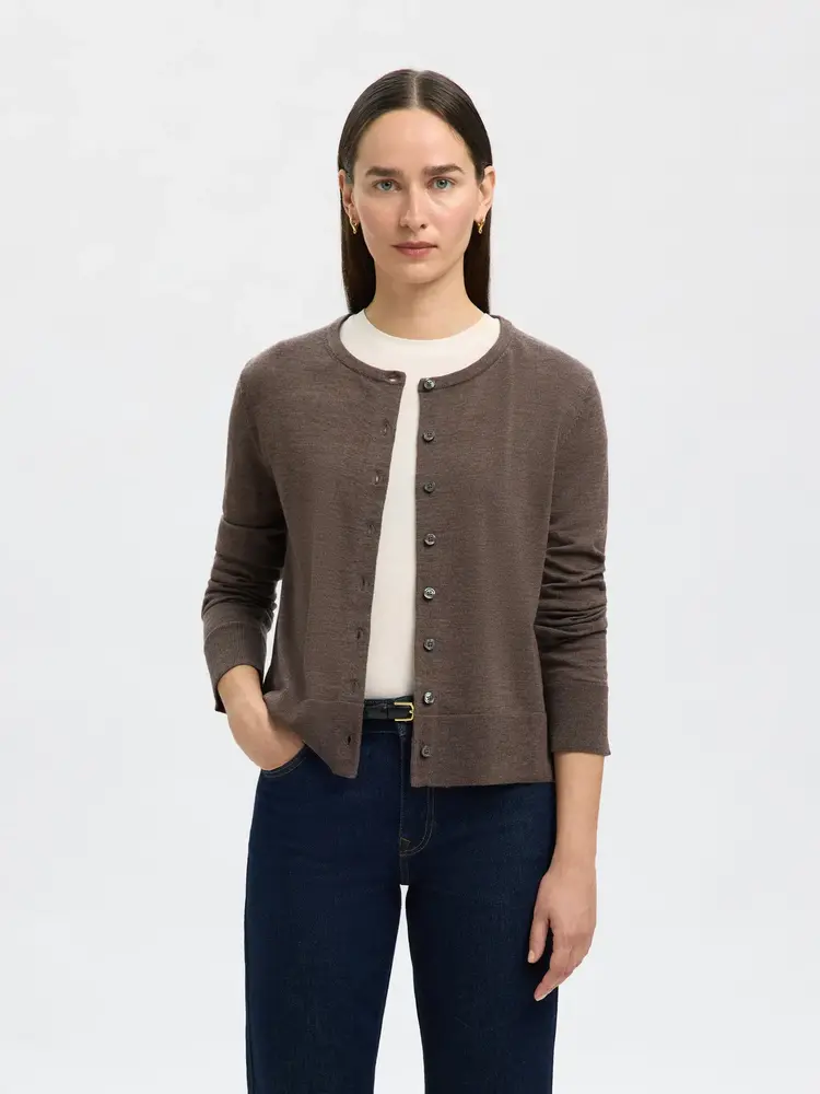 Selected Femme Thea LS Knit Merino Cardigan NOOS Delicioso