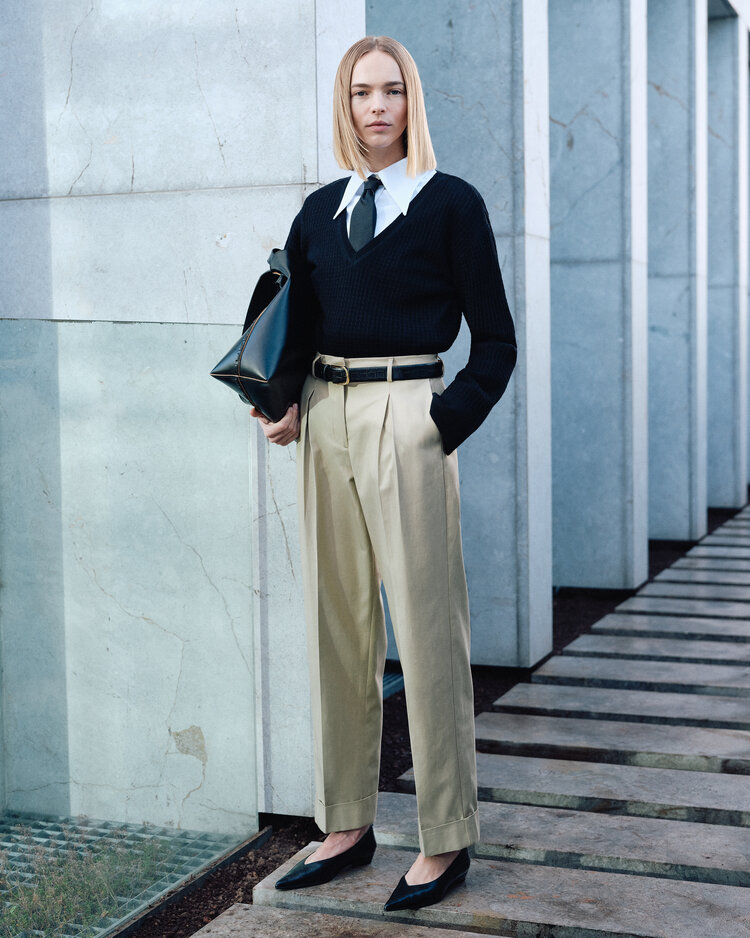 Selected Femme Thea LS Knit Merino Deep V-Neck Black