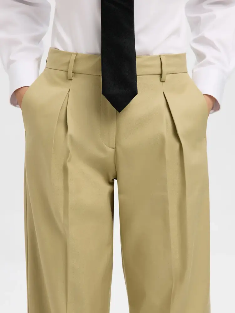 Selected Femme Tapered Dora MW Pant Slate Green