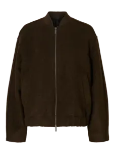 Selected Femme Reign Wool Blend Bomber Jacket Delicioso Melange