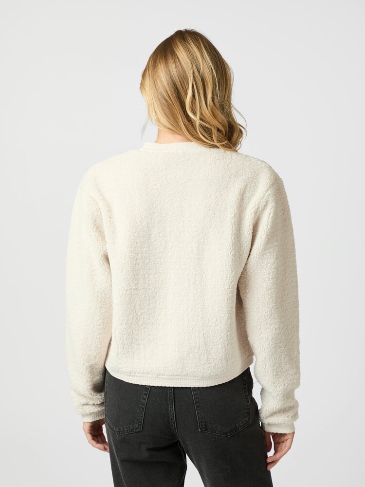 Neo Noir Limo Fluffy Knit Cardigan Creme