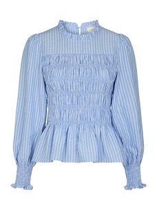 Neo Noir Possa Twist Stripe Blouse Light Blue
