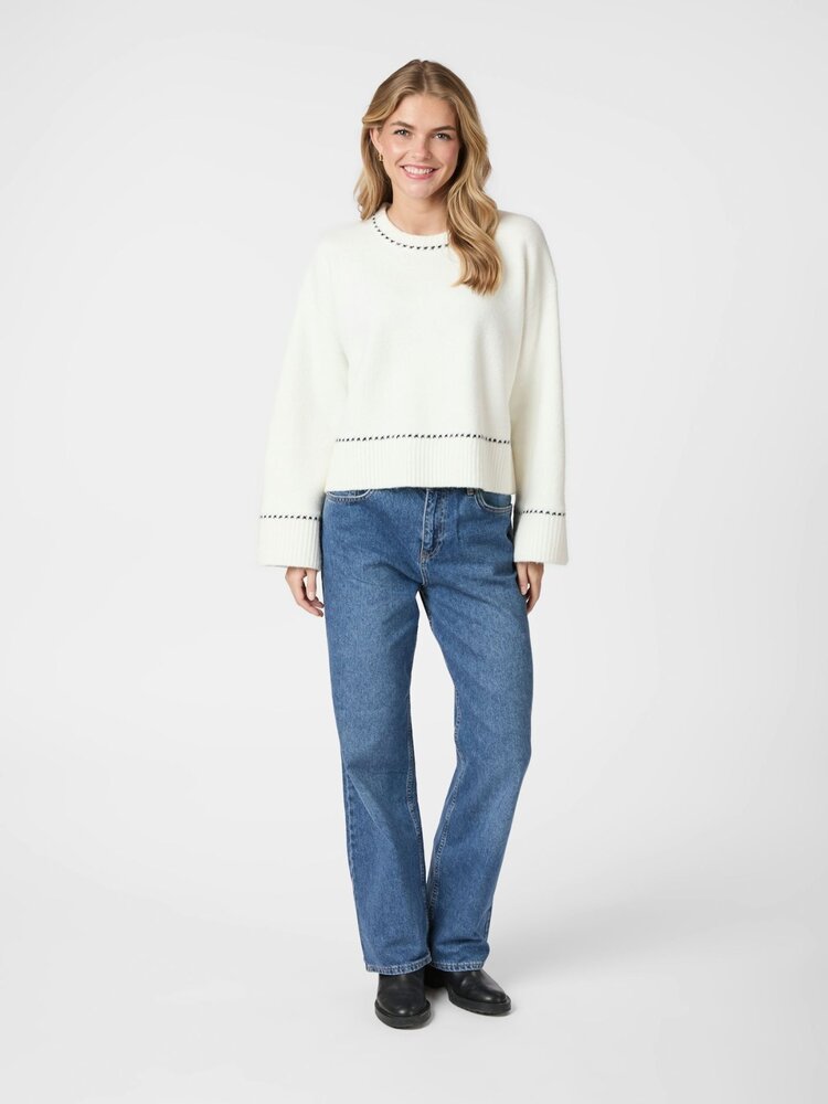 Neo Noir Roeme Knit Stich Blouse Off White