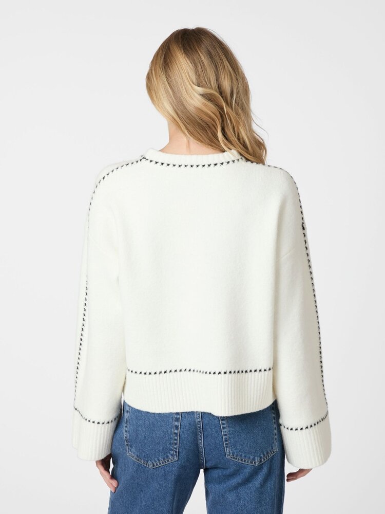 Neo Noir Roeme Knit Stich Blouse Off White