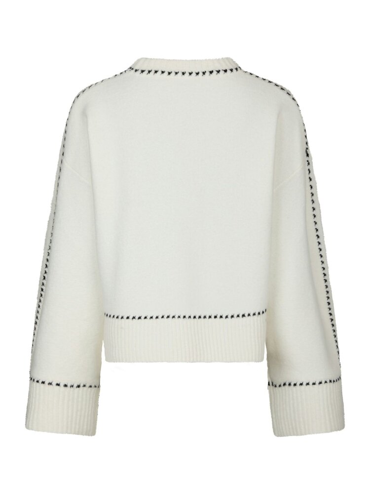 Neo Noir Roeme Knit Stich Blouse Off White